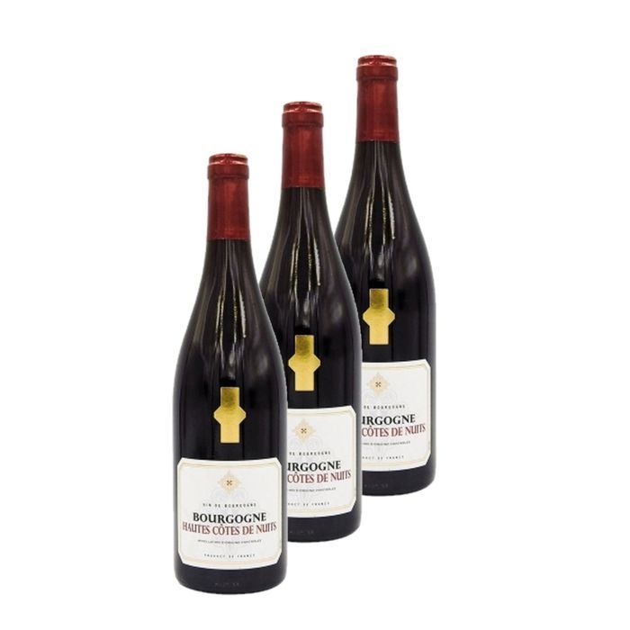 Agidra - Lot 3x Vin rouge Bourgogne Hautes Côtes de Nuits AOP - Bouteille 750ml