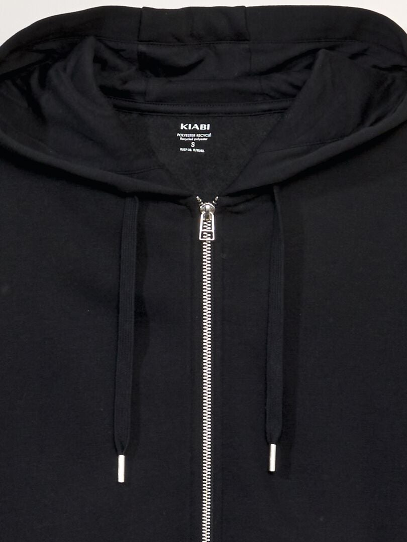 Fleece hoodie - ZWART