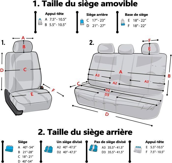 Coprisedili per auto, set da 9 pezzi in similpelle, coprisedili universali (rosso)