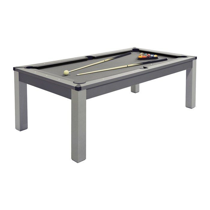 Mesa convertible para billar y ping-pong BALTHAZAR - 213 x 112 x 81,5 cm - Gris