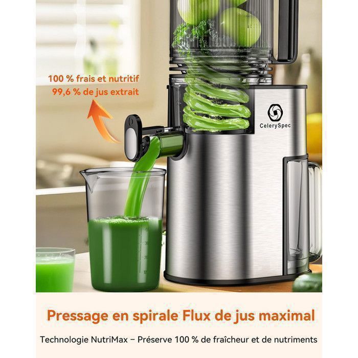 Entsafter – Obst- und Gemüseentsafter – 130 mm Einfüllschacht – 1,8 l – 250 W, BPA-frei