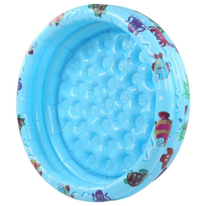 Piscine pour bébé - QIILU - Modèle rond - PVC épais - 90 cm - Bleu