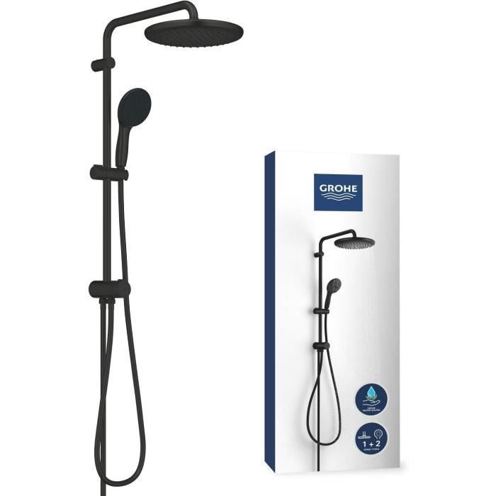 Douchekolom met handmatige omstelkraan - Waterbesparend - GROHE Vitalio Start System 250 - Matzwart - 266802431