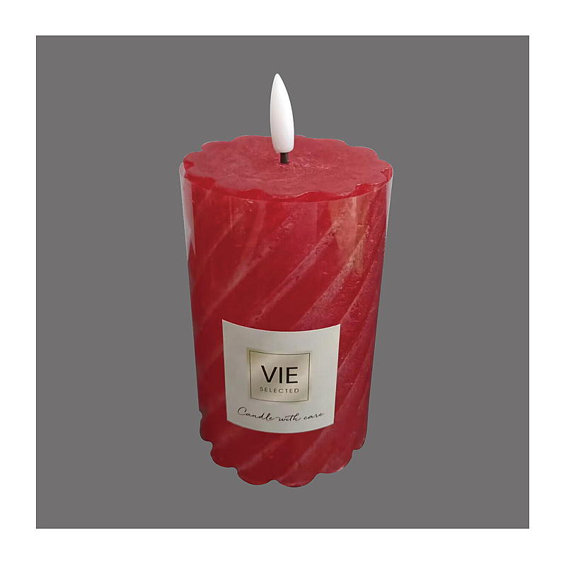 Vie Selected Cube-lampa 12 cm ø 7,6 cm LED-timer spiralröd