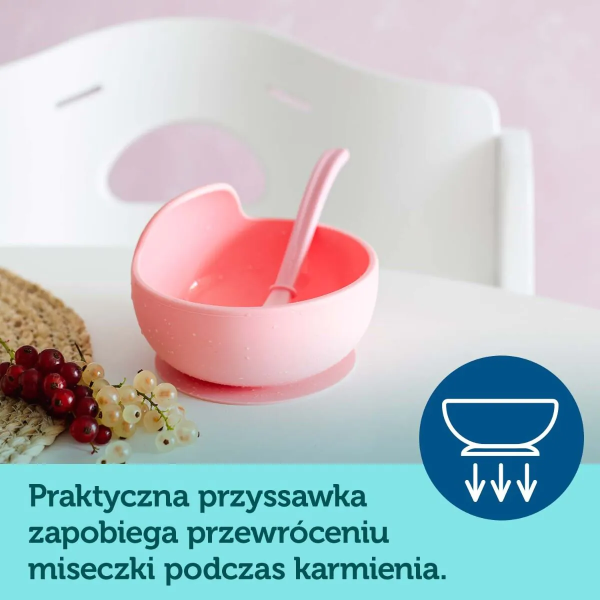 Canpol Babies Miseczka Silikonowa z Przyssawką Różowa