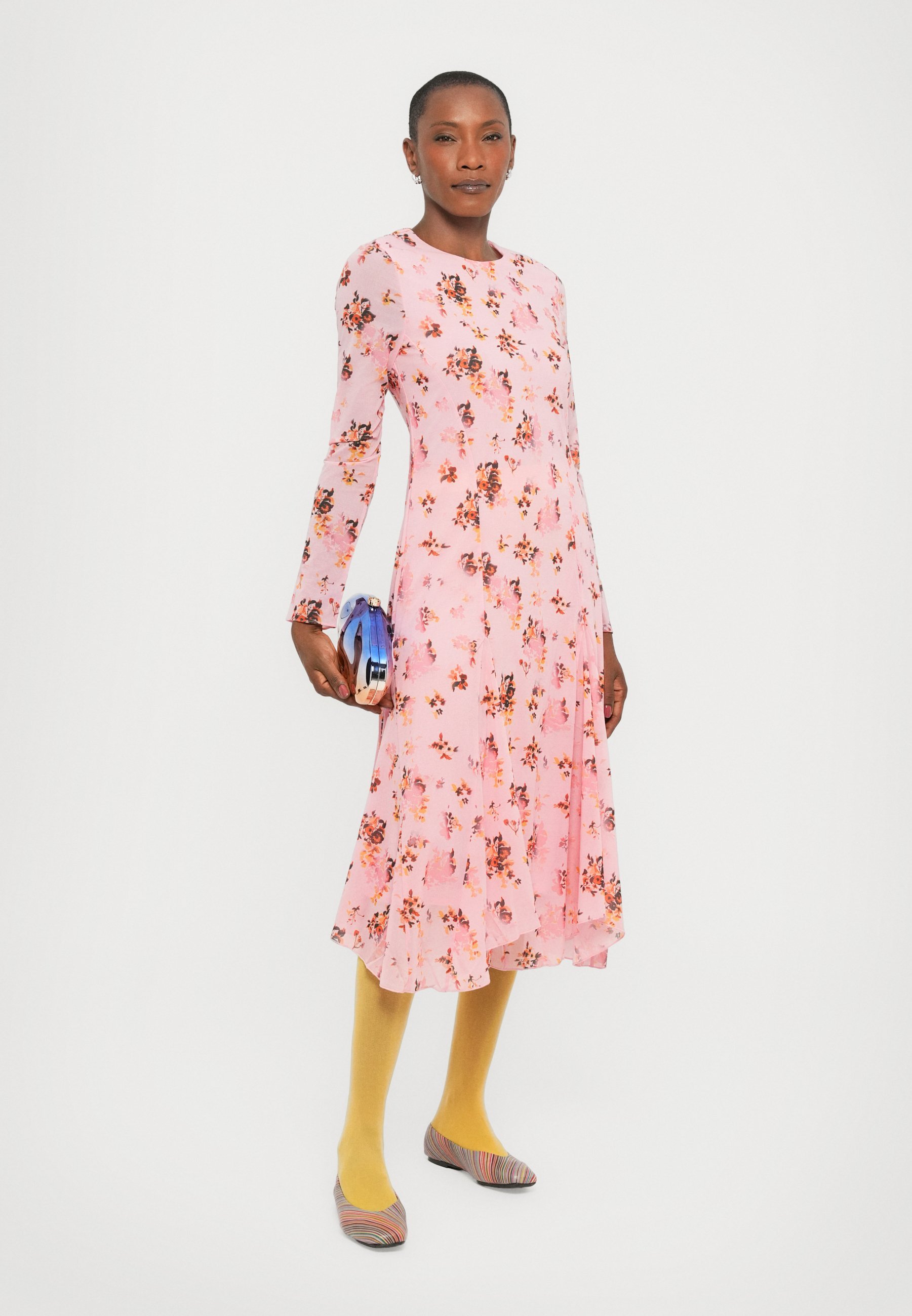 Stine Goya Langarm-Midikleid - Tageskleid - rosa