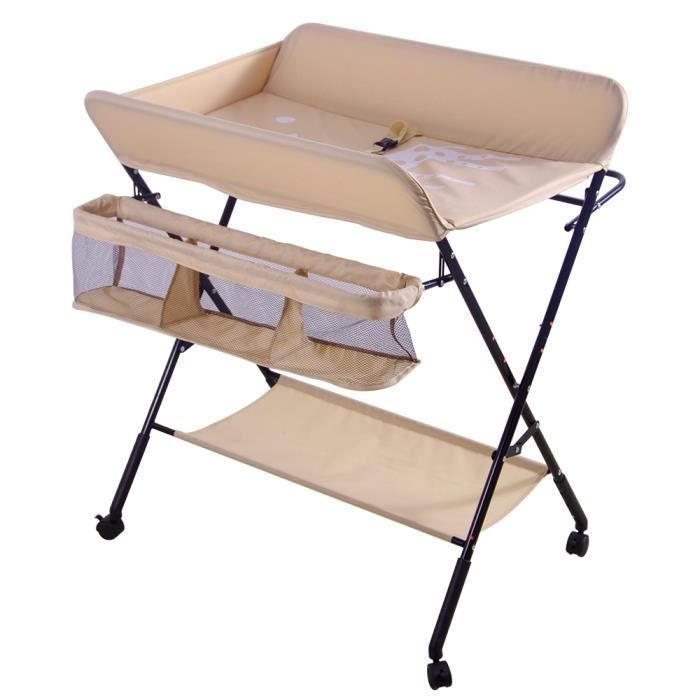 HUOLE Opklapbare Commode - Lichtroze - Verstelbare Hoogte - 80*66*98cm