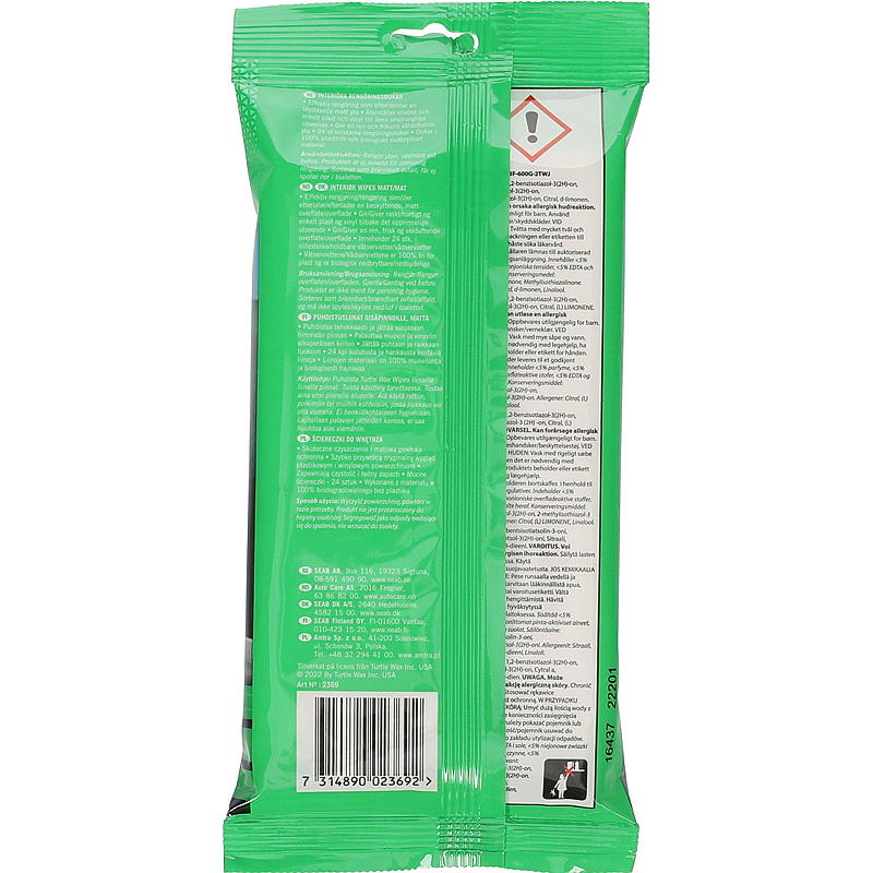 Turtle Wipes Vinyl-Matt-Flachpackung, Turtle Wax