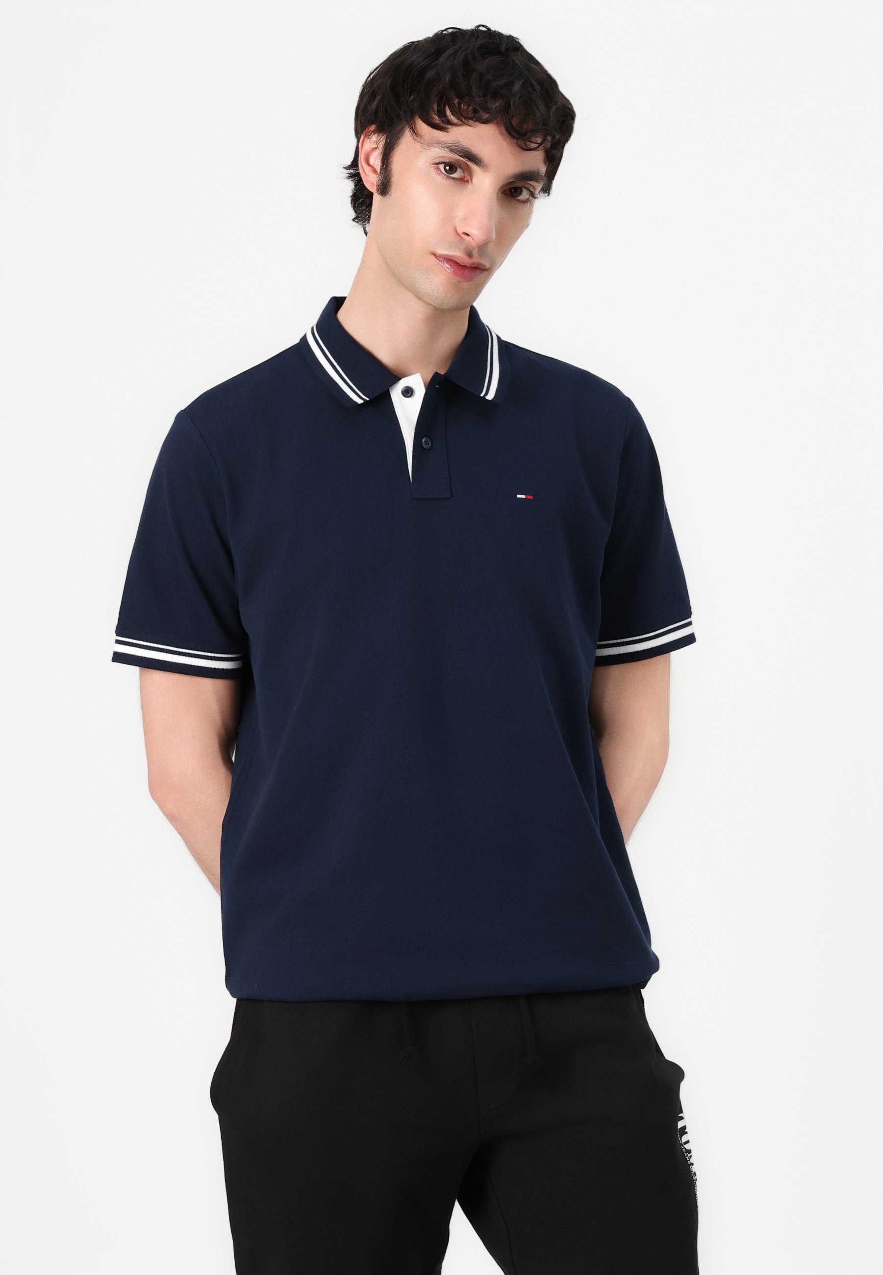 Tommy Jeans TIPPED - Koszulka polo - ciemnogranatowa