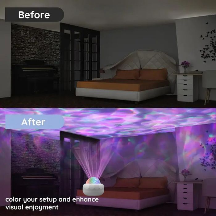 Proyector de estrellas LED RGB Aurora con 7 modos para decoración de habitaciones infantiles, regalo para baby shower y recuerdos de fiesta.
