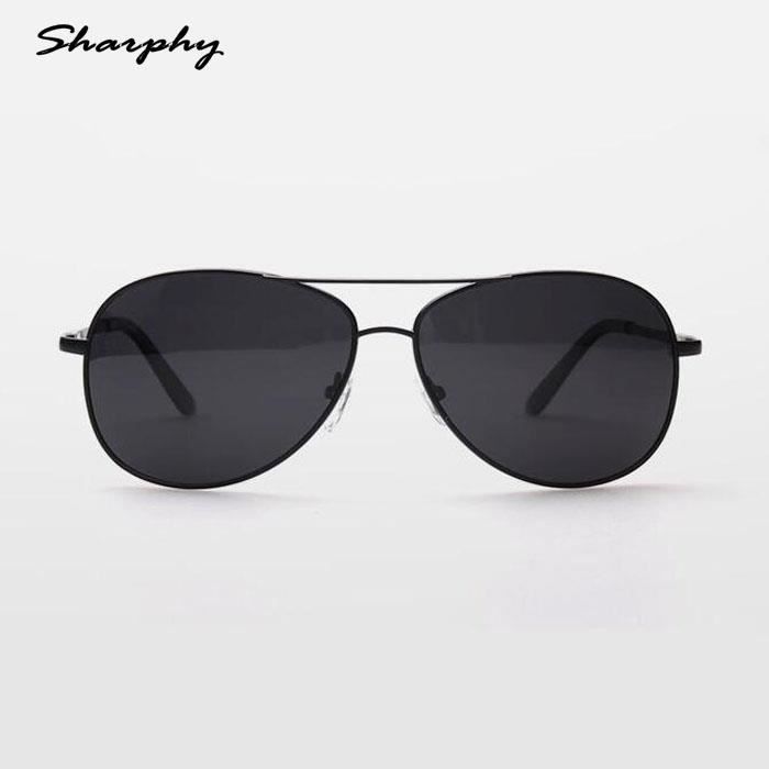 Occhiali da sole polarizzati rotondi da uomo SHARPHY® con montatura in metallo nero
