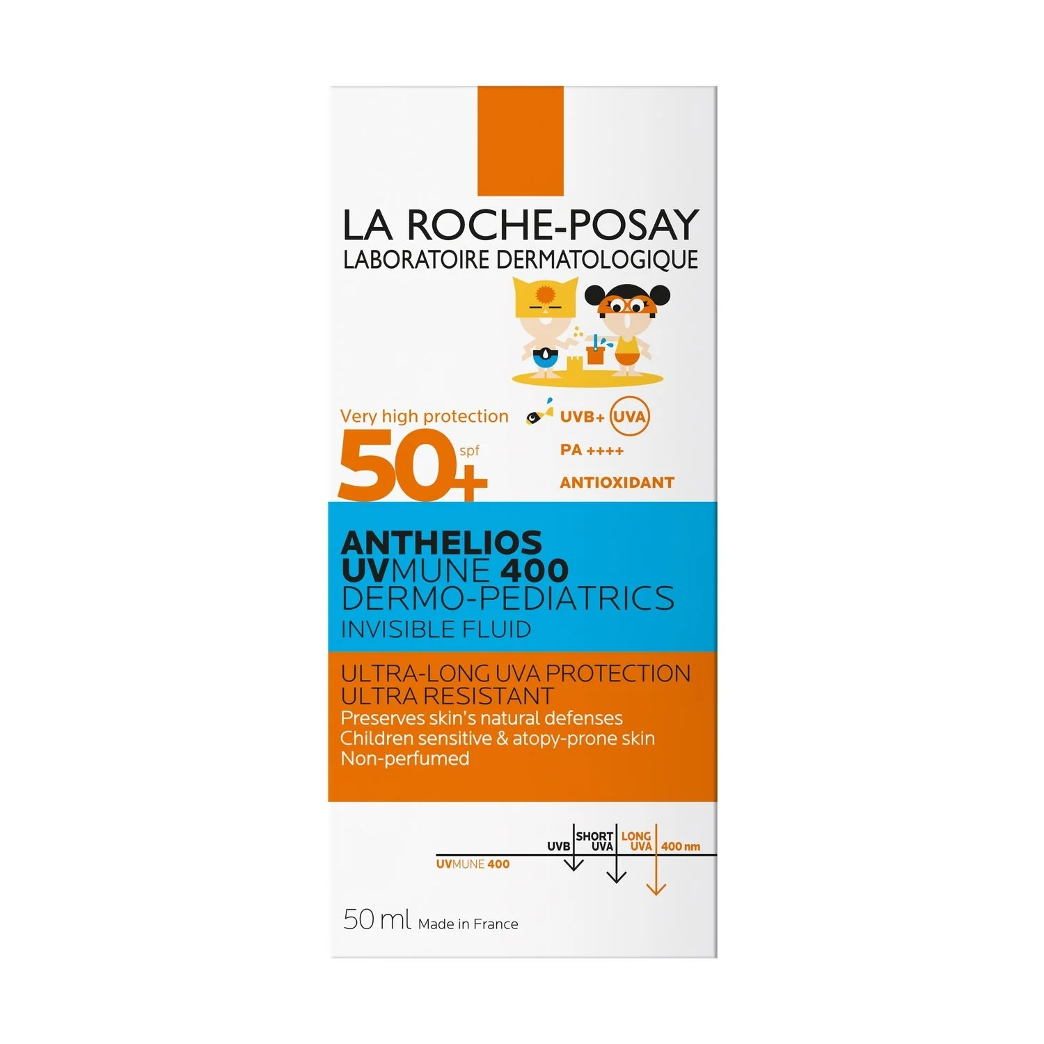 Anthelios UVMune 400 Fluido Dermo-Pediatrics Invisibile SPF50+ - Crema solare corpo alta prot., Prodotti per Bambini