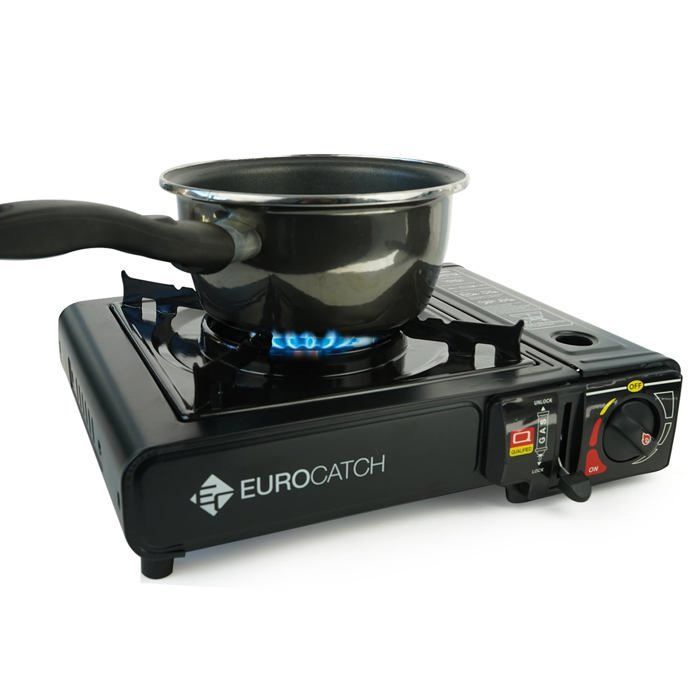 Hornilla de gas Eurocatch - incluye 4 cartuchos de gas - Hornilla de camping