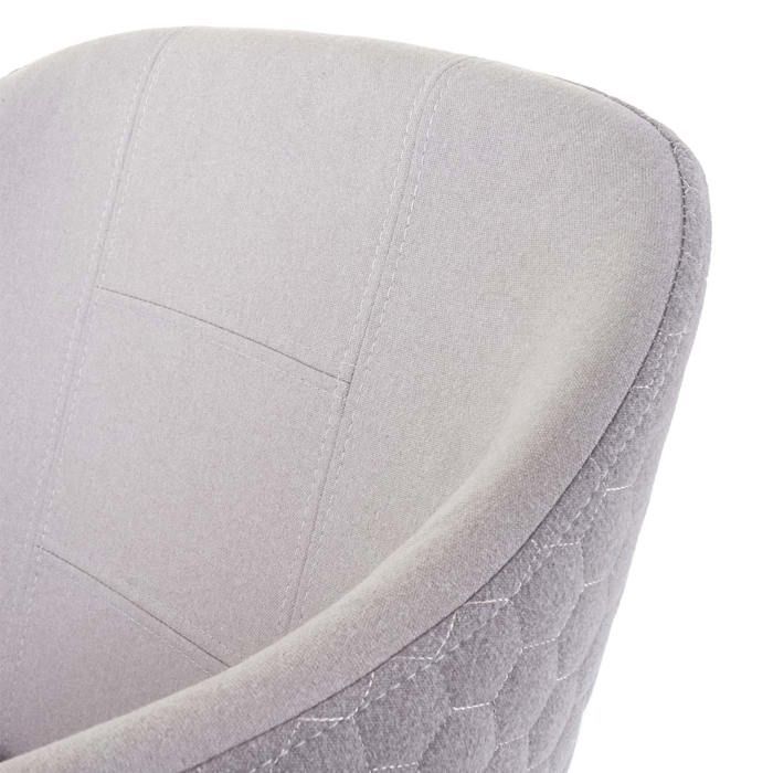 MCW-D71 dining chair with armrests, light grey textile fabric