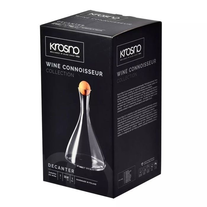 KROSNO Wine Connoisseur Vin Rouge Décanteur Carafe Verre | 1000 ml | Fait main