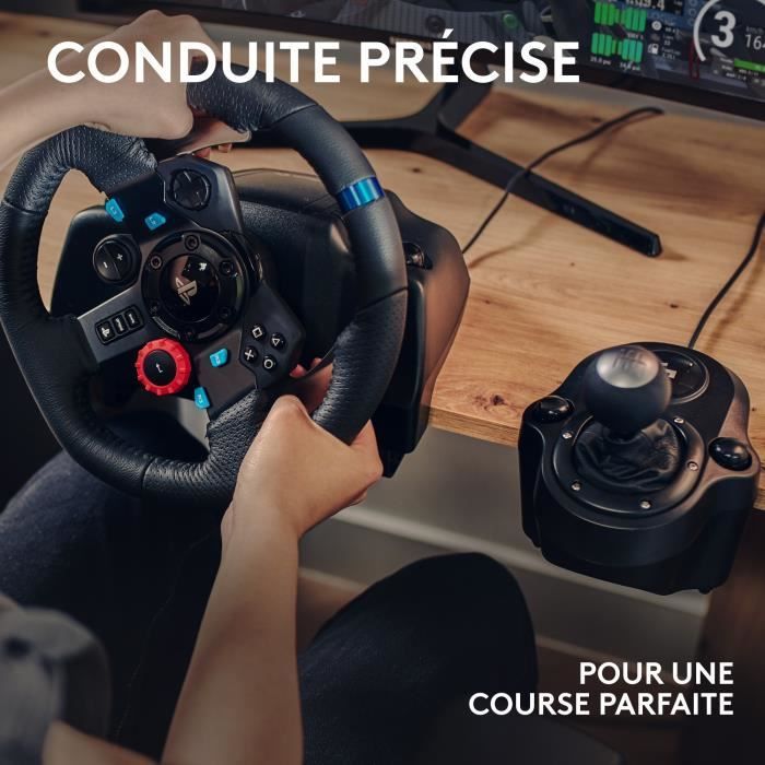 Logitech Volant G29 + Levier de vitesse Driving Force Shifter - Compatible PS5 - PS4 et PC