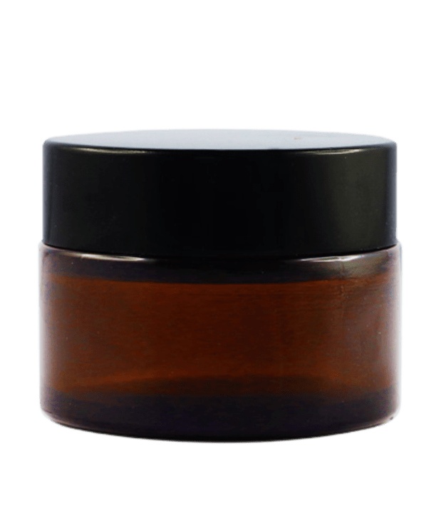 30ml jantarová skleněná nádoba s černým víčkem