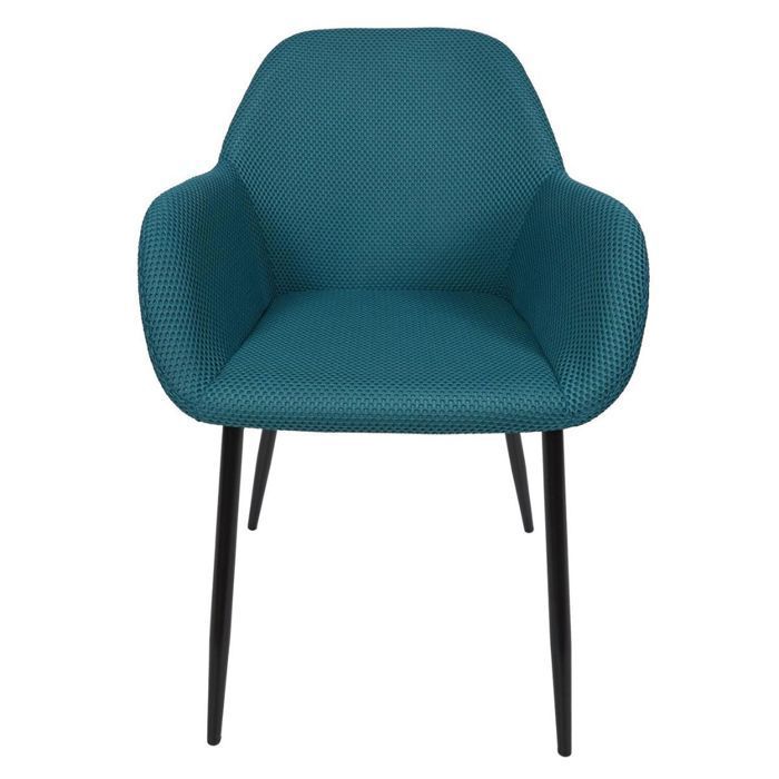 Juego de 4 sillas de comedor azules con tejido de malla texturizada 3D - ELECTRON