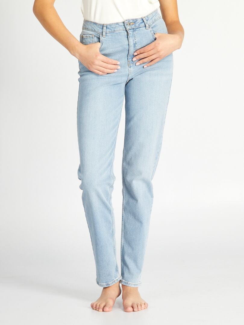Calça jeans regular de cintura alta - tamanho 34L - azul