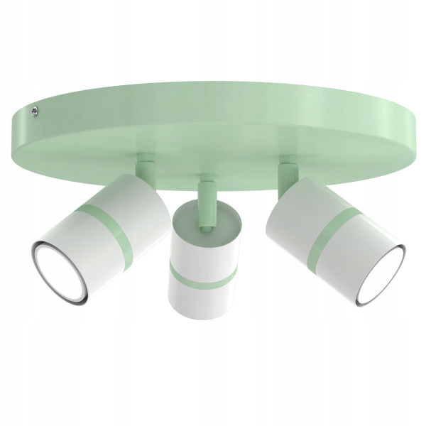 Lampa sufitowa plafon regulowane spot gu10 zielony pastel