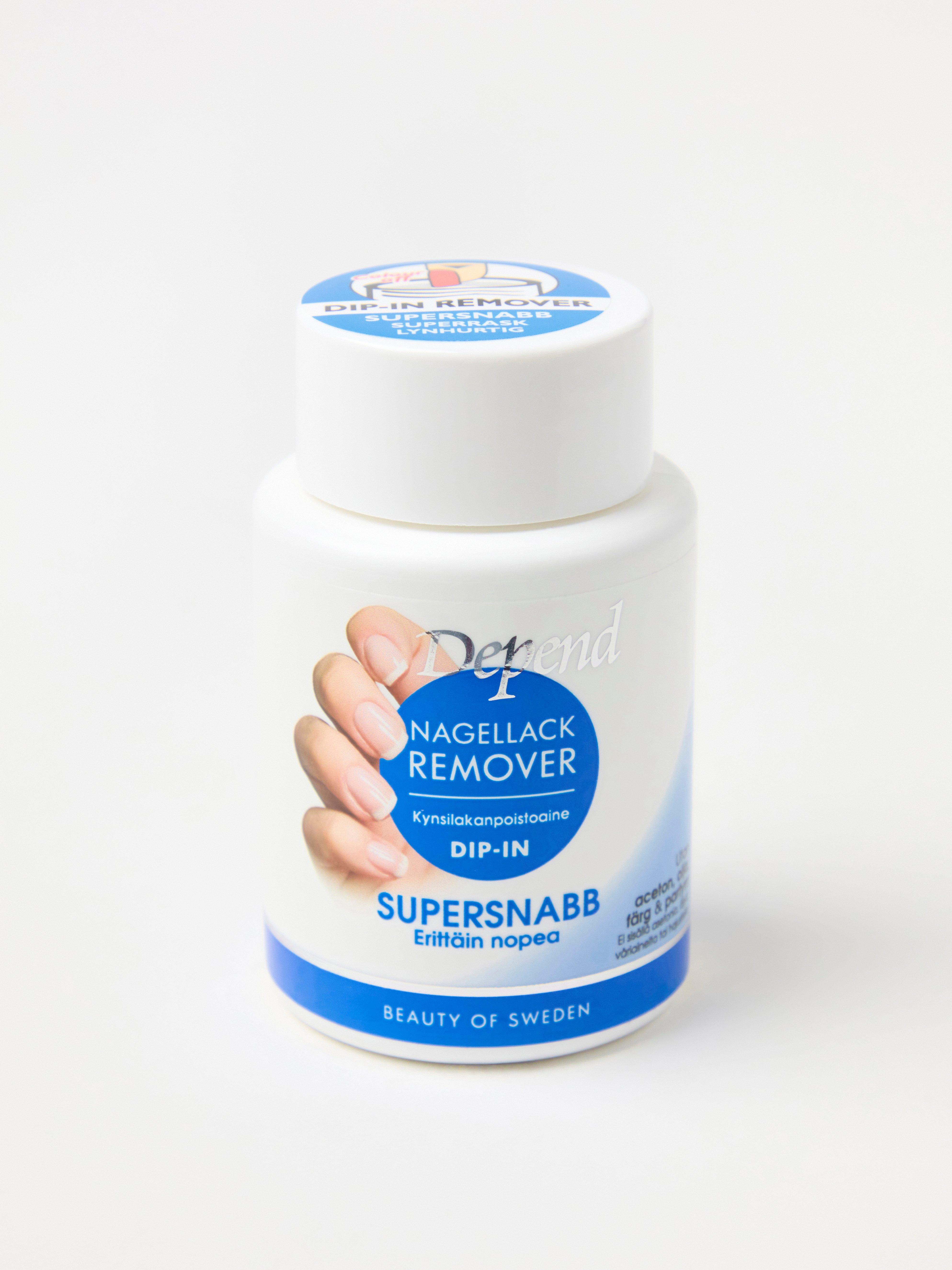 Removedor de esmalte Depend Super Fast para unhas de imersão, sem cor.