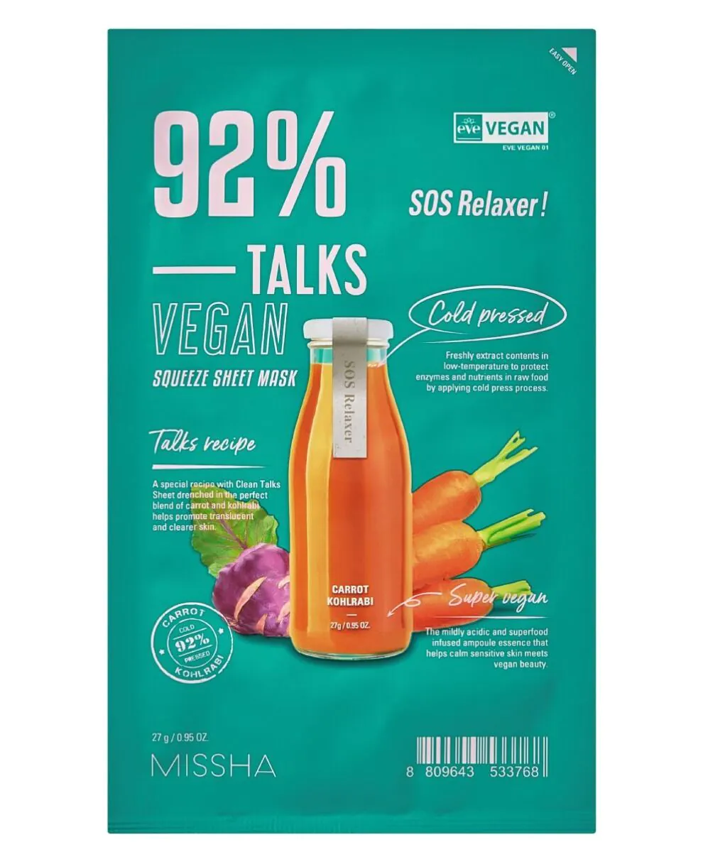 Missha Talks Vegan Squeeze Maska w płachcie SOS Relaxer