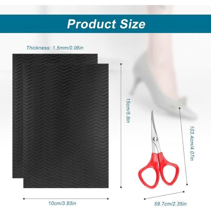 15×10 cm Semelle Antidérapante, 6 Pièce Semelle Caoutchouc de Reparation, avec Outil de Coupe, Protection Semelle Sneakers