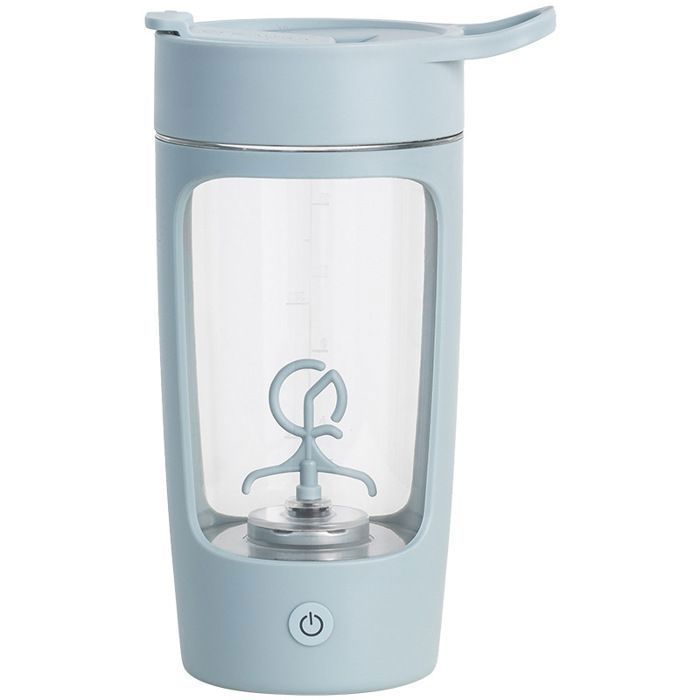 Botella mezcladora eléctrica recargable por USB, ideal para preparar batidos, smoothies y café.
