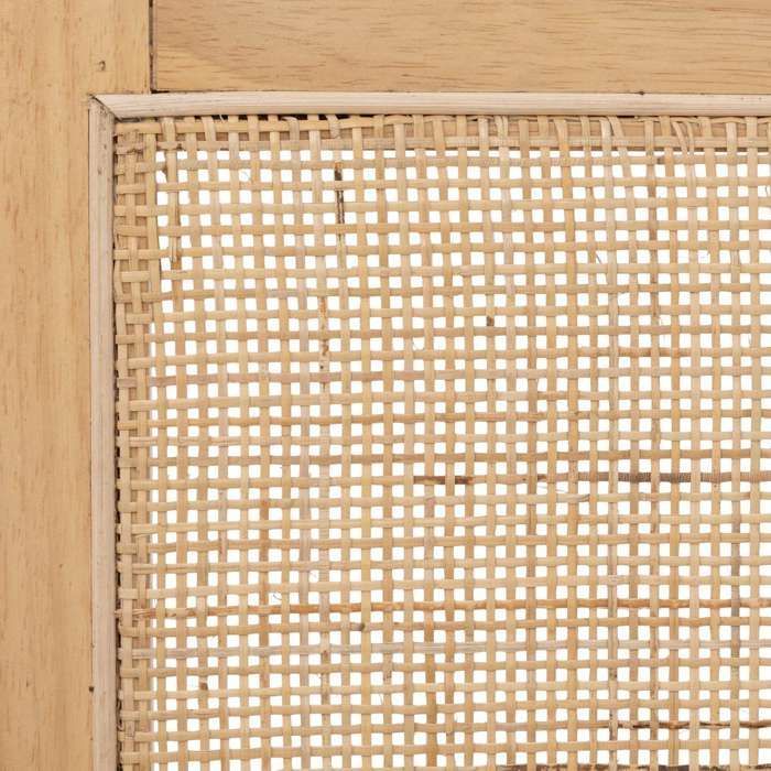 Atmosphera - Fauteuil de table en bois et cannage KOLIA - Beige