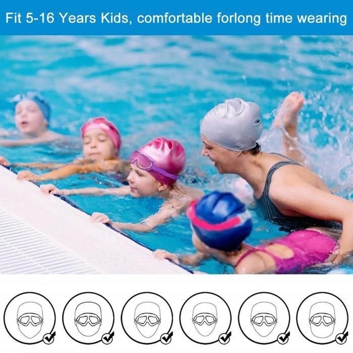 Lunettes de natation - OKUMGGYJ - Enfants - Antibuée - Protection UV - Mixte