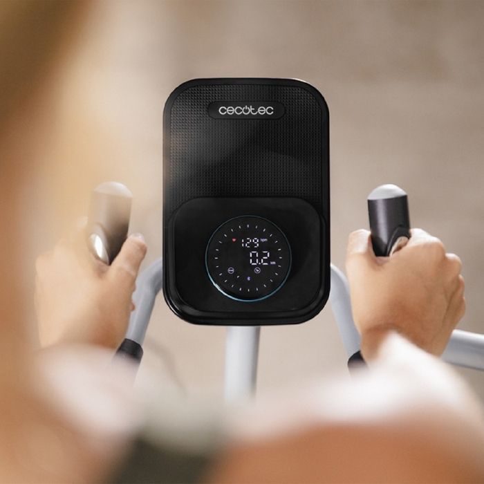 Bicicleta elíptica plegable Cecotec Drumfit 8000 con Motor Pro, aplicación, motor de resistencia magnética ajustable y pantalla.