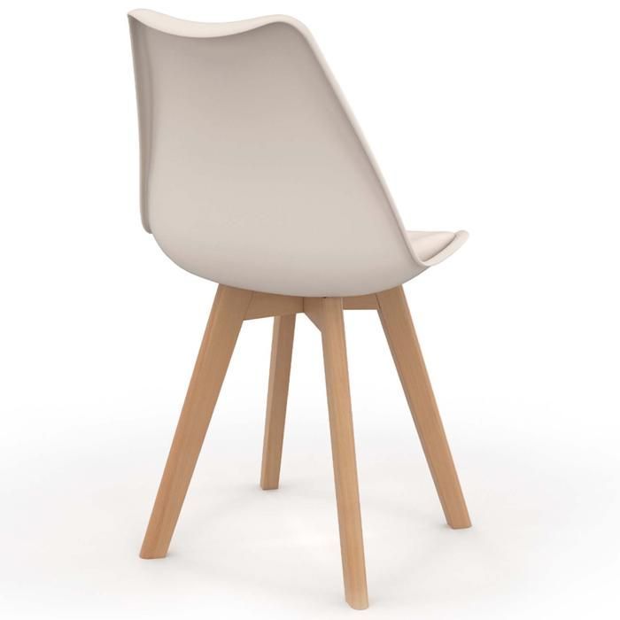 IDMARKET Lot de 6 chaises scandinaves SARA beige pour salle à manger
