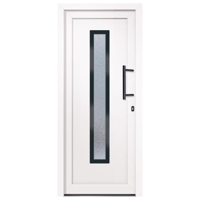Puerta de entrada vidaXL blanca 88x200 cm PVC 3157079