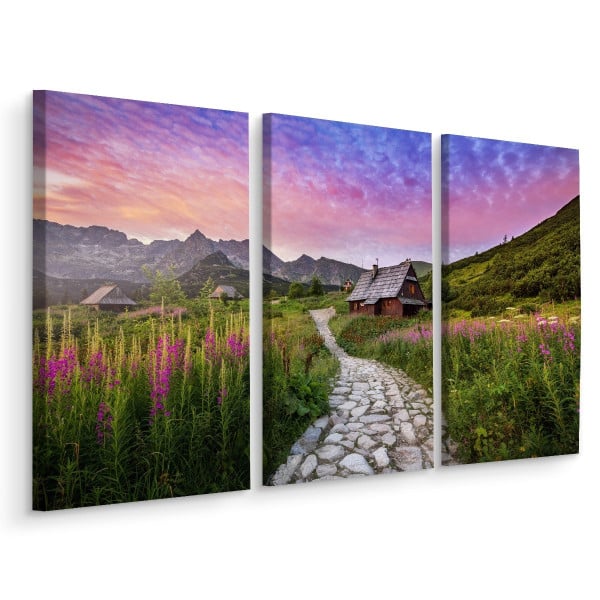 Obraz Tryptyk Do Salonu TATRY Hala Gąsienicowa 60x40cm