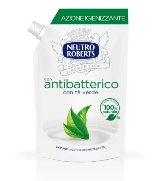 NEUTRO ROBERTS Jabón líquido antibacteriano Neutro Roberts 400 ml con té verde 100% natural