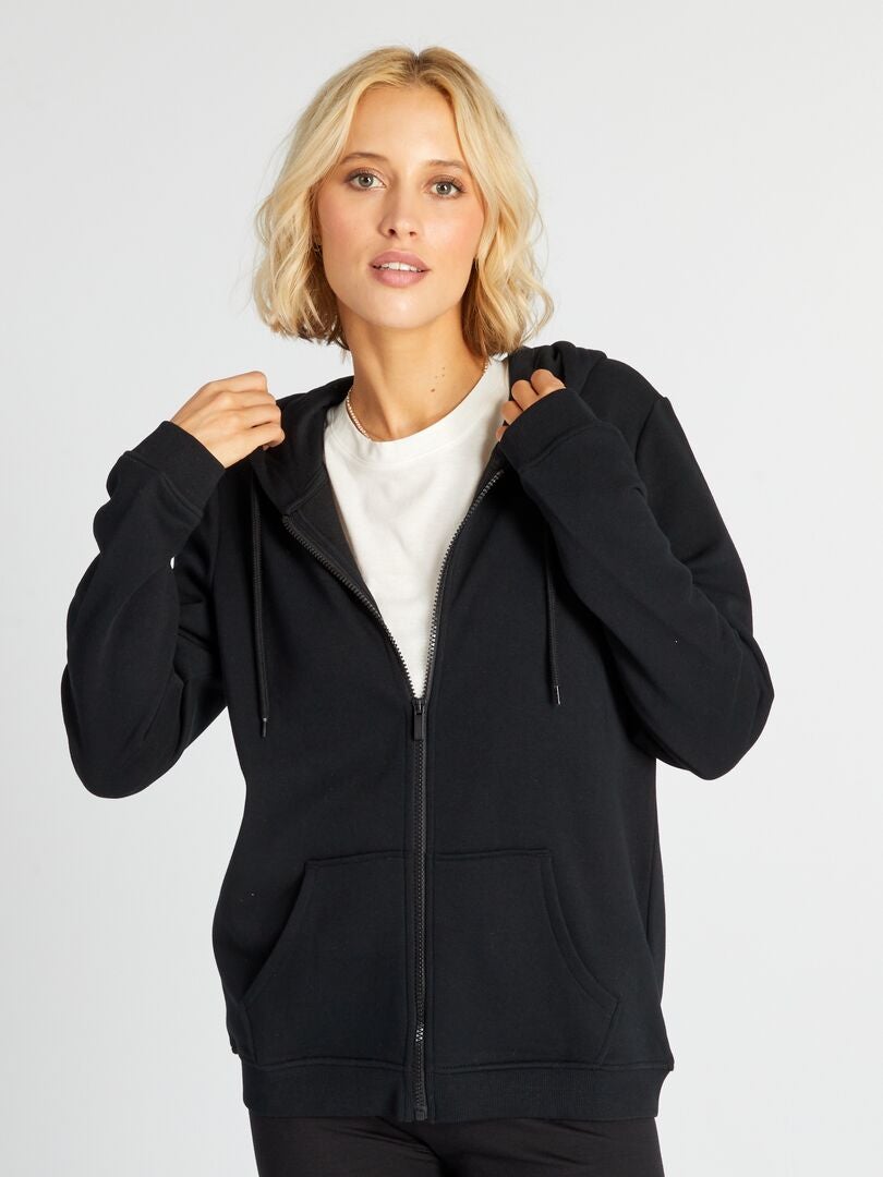 Sudadera con cremallera - negra