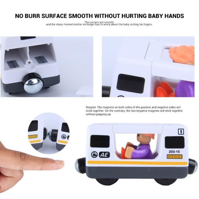 ESTINK Jouet Train Électrique Télécommandé pour Enfants Compatible avec Circuit en Bois