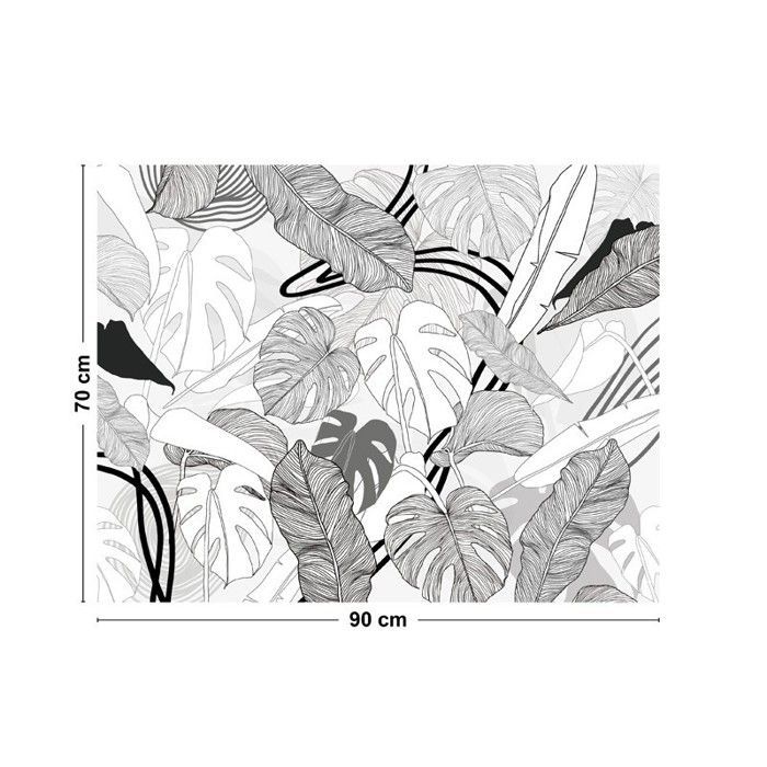 Salpicadero de aluminio - estampado floral negro - 70x90 cm - 99 Déco