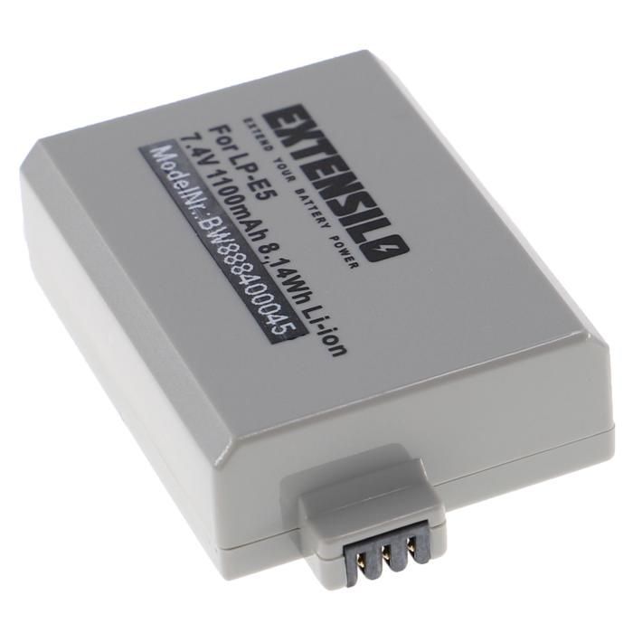 EXTENSILO 2x Batterie compatible avec Canon EOS 1000D, 450D, 500D, Digital Rebel XSi, Kiss X3, Kiss F, Kiss X2 appareil photo