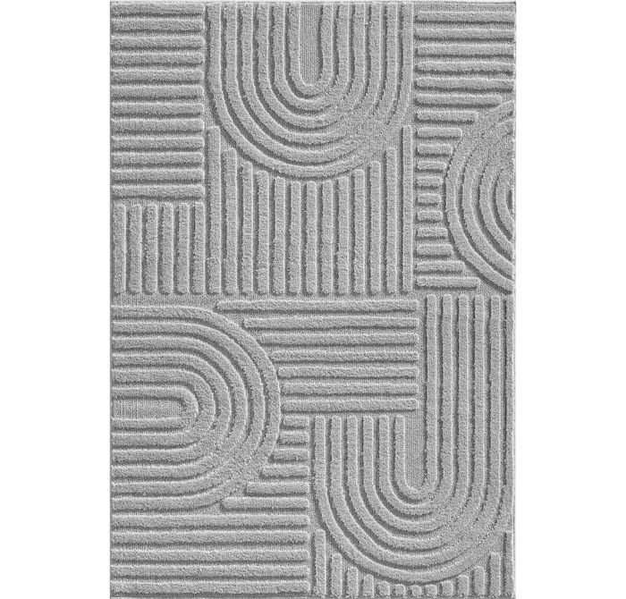 Carpetsale24 Tapis de Salon ou chambre en Gris 160 x 230 cm style bohème scandinave avec effet haut-bas tapis décoratif