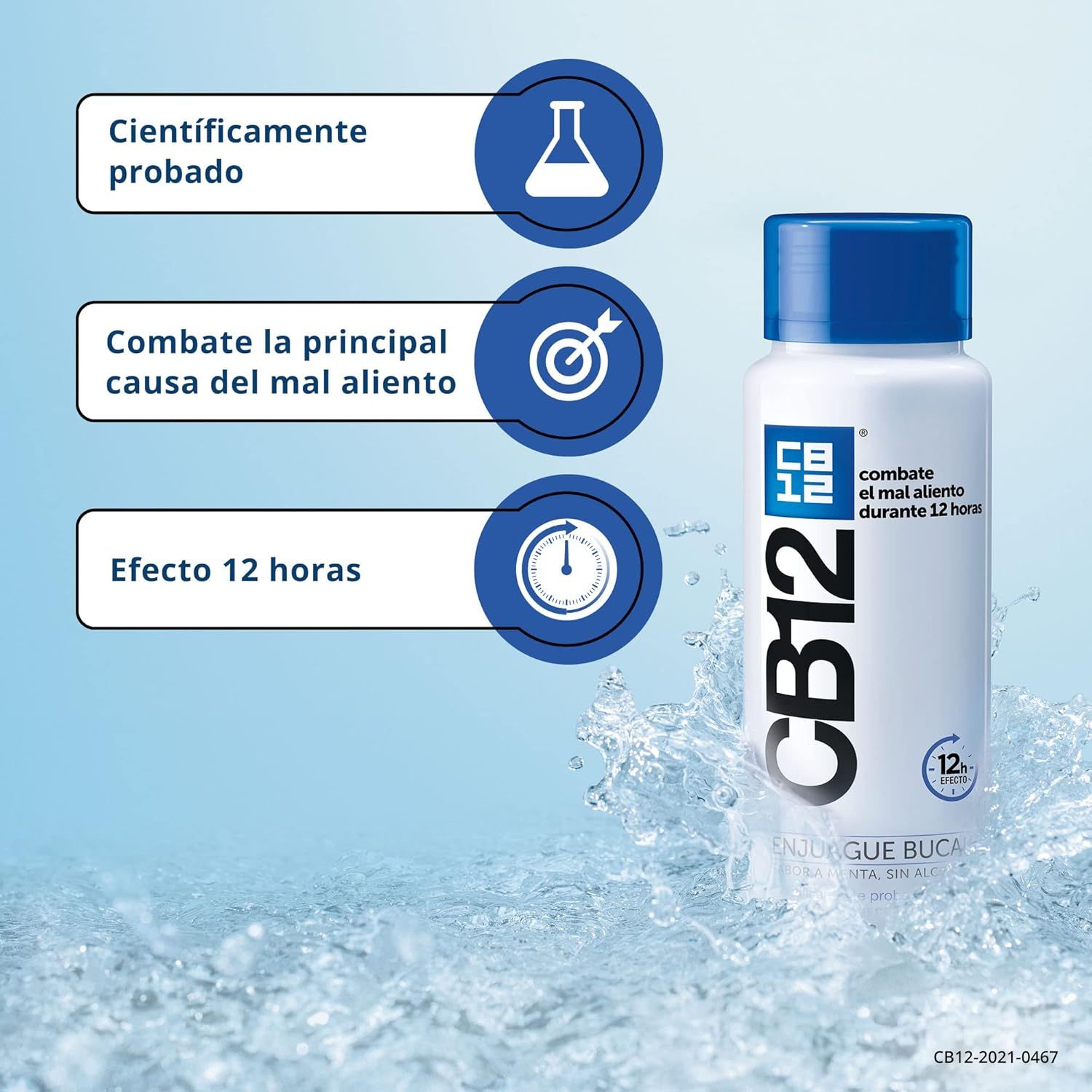 Ústna voda CB12 pre 12-hodinovú kontrolu dychu Hygiena v lekárni