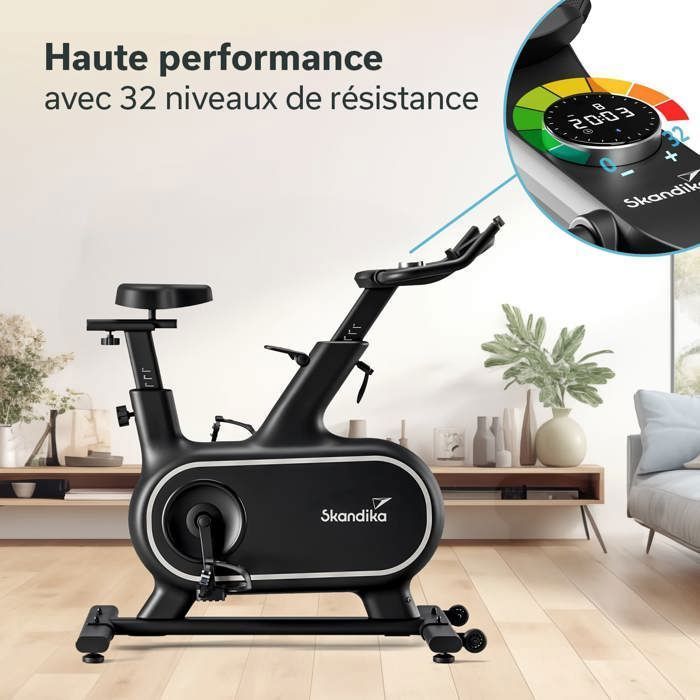 Bicicleta ergométrica conectada Skandika Cykling P12-H - Volante de 12 kg - Peso máximo suportado: 120 kg