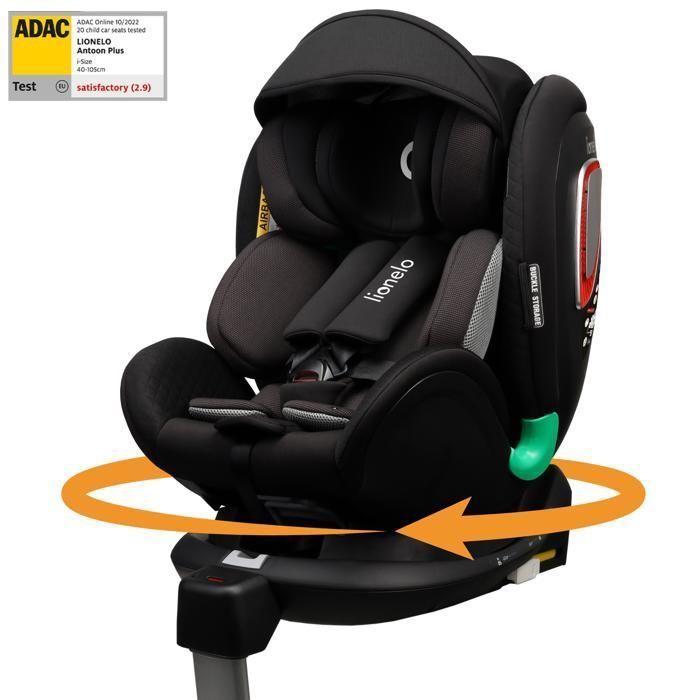 LIONELO Antoon Plus i-Sofix Bilbarnstol 40-105 cm - ISOFIX - Grupp 0+/1 - 360° vridbar bas