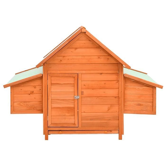 Gallinero vidaXL de 152x96x110 cm, de madera maciza de abeto.