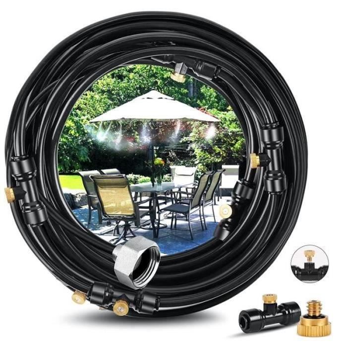 Sistema de nebulización para exteriores de 9 m, sistema de nebulización para patios, sistema de enfriamiento por nebulización, kit de manguera de nebulización