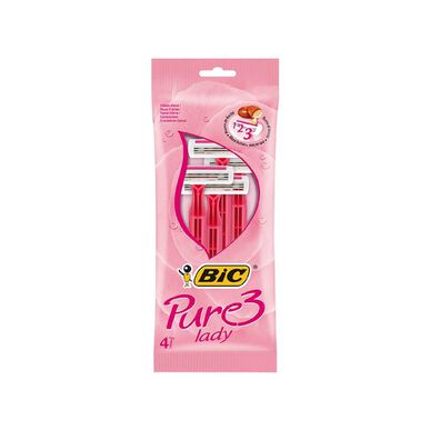 Bic Pure 3 rosa engangsbarberblad (4-pakning)