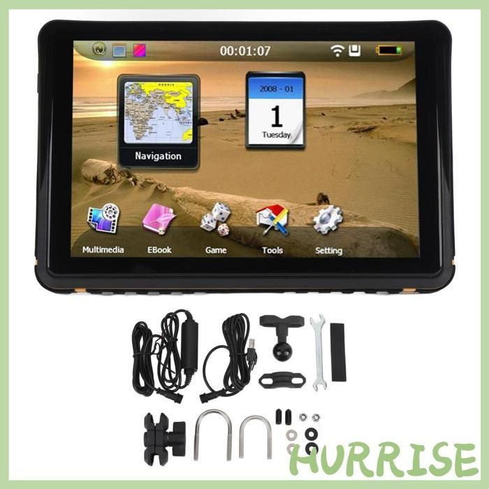 Navigatore GPS per moto, pianificazione del percorso, 256 MB, 16 GB, touchscreen da 7 pollici, dispositivo di navigazione GPS, per