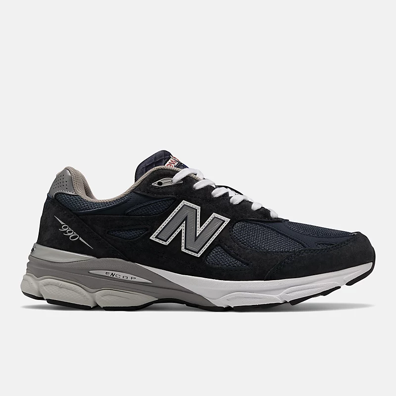 Gemaakt in de VS: 990v3 Core herenschoenen – marineblauw met wit