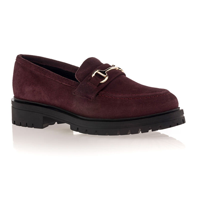 Røde loafers/båtsko til dame