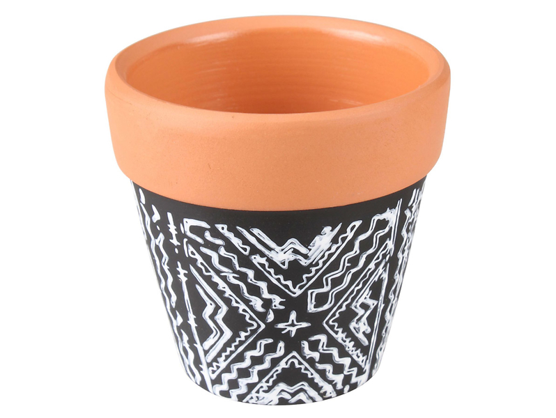 Osłonka na doniczkę Alvar terakota 8 cm miedziano-czarna